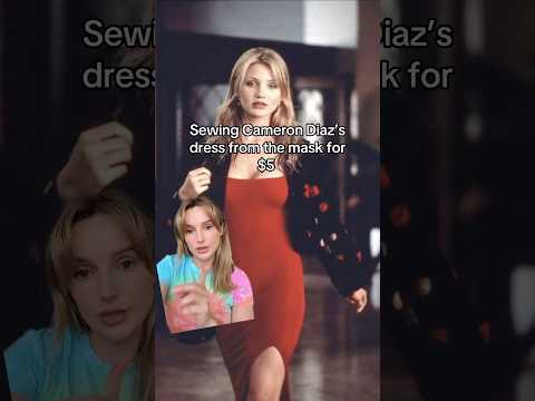 Sewing Cameron Diaz‘s red dress from the mask for $5 in 20 minutes ￼