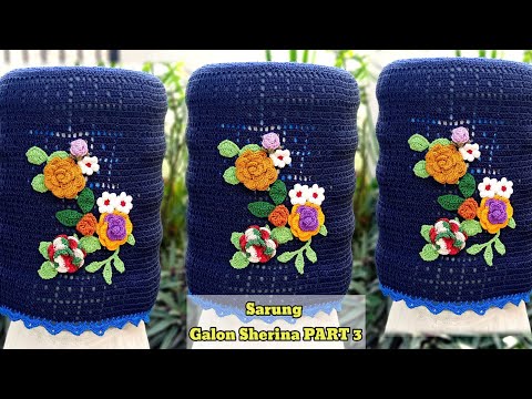 Merajut Sarung Galon Sherina PART 3 | Finishing | How to sew flowers on Knitting