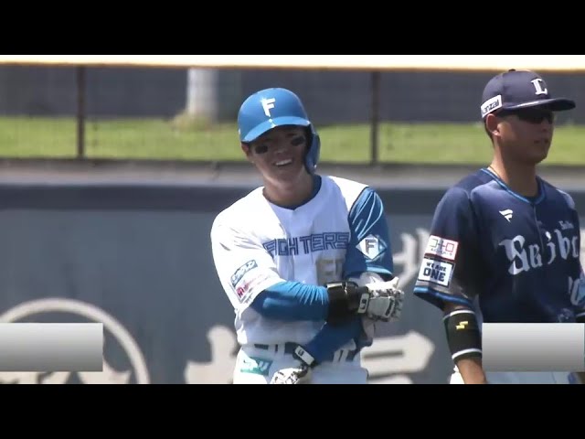 【ファーム】ファイターズ・梅林優貴 ライトへ先制のタイムリーヒットを放つ!!  2024年6月12日 北海道日本ハムファイターズ 対 埼玉西武ライオンズ