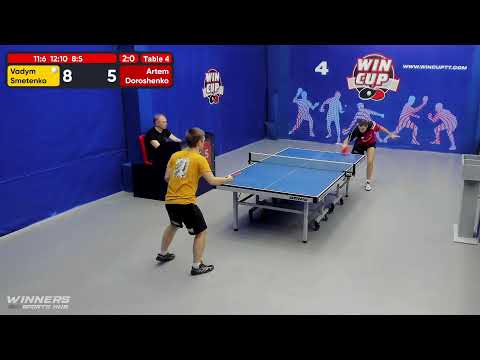 16:30  Сметенко Вадим 3-0 Дорошенко Артём  стол 4  ЮГ-3  13.07.22