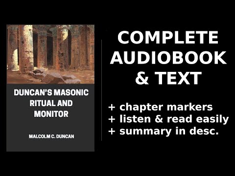 Duncan’s Masonic Ritual and Monitor ⭐ By Malcolm C. Duncan. FULL Audiobook