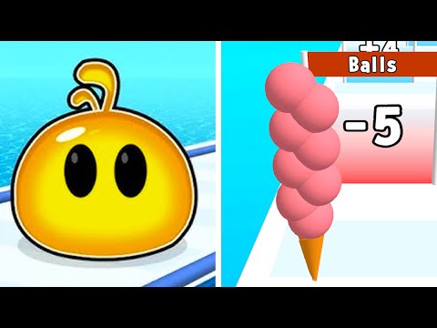 Slime Run Race vs Ice Cream Rush |⭐✅❤️✅⭐| All Level Gameplay Android iOS BB44W
