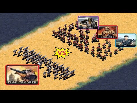 Flak Troopers vs Main Infantry - Same Cost - Red Alert 2