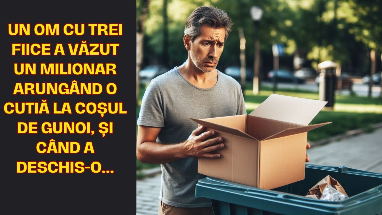 Un om cu trei fiice a văzut un milionar arungând o cutiă la coșul de gunoi, șI când a deschis-o...