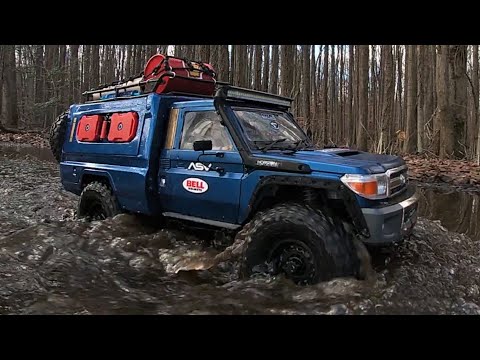 Trail run with Toyota LC70 Overland | Built Jeep Gladiator quick run | RC Car
