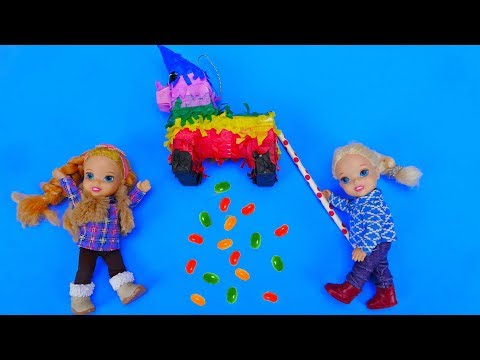 Elsa and Anna toddlers birthday party and pinata