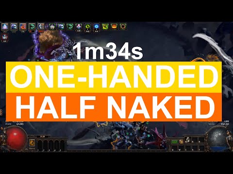 ONE-HANDED Fastest Uber Elder Kill in POE (1min 34secs) - 3.8 Blight League