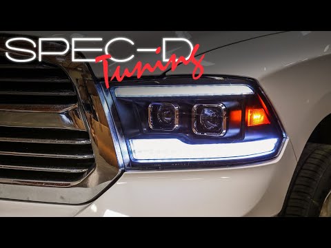 SPECDTUNING INSTALLATION VIDEO: 2009-2019 DODGE RAM FACELIFT STYLE PROJECTOR HEADLIGHT