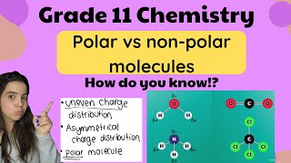 Polar vs Non-polar molecules: How to determine molecular polarity Gr 11 Chemistry