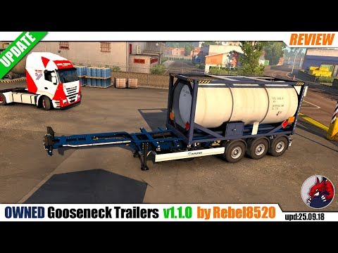ETS2 (1.32) | owned trailer mod "Owned Gooseneck Trailers" v1.1.0 by Rebel8520 (25.09.18) - review