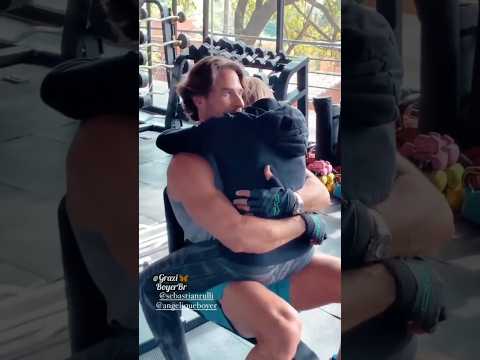 Angelique Boyer and Sebastian Rulli in a LOVING moment at the GYM 😍❤️🥰 #boyerrulli #sebastianrulli