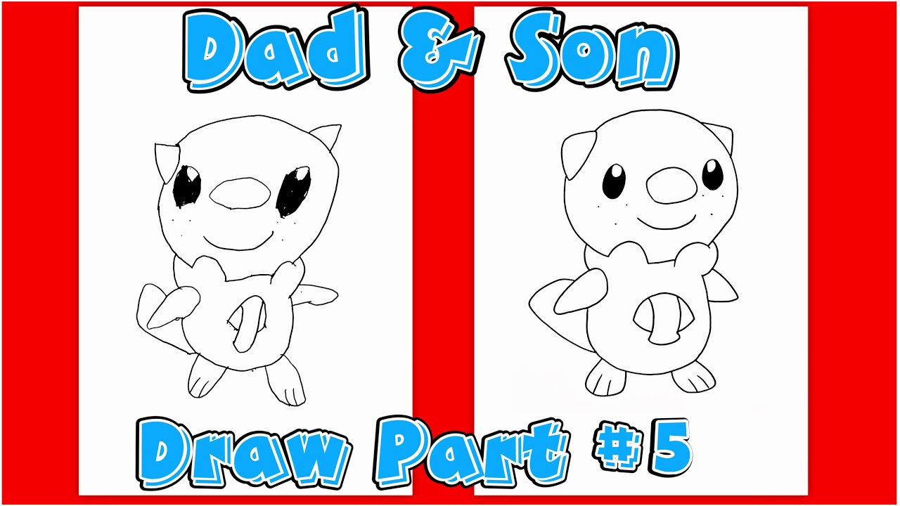 Dad & Son Draw Oshawott #5 #pokemon #oshawott #drawingvideo #dadandson  
