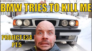 I refresh my BMW&#39;s cooling system and it tries to kill me! Project E34 Part 5