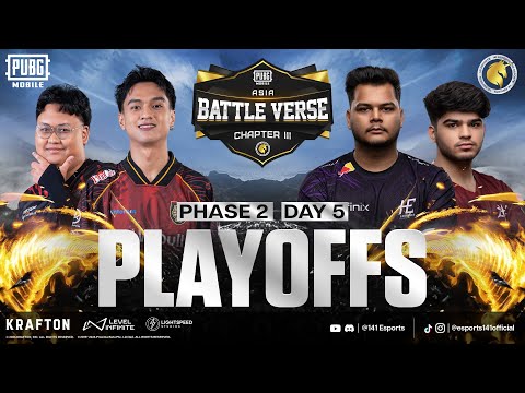 PUBGM BATTLE VERSE ASIA CHAPTER III | PHASE 2 PLAYOFFS DAY 5 | FT. #AE  #4T #RRQ #APG #BOOM #HORAA