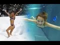 Carla Underwater Swimming With Snow