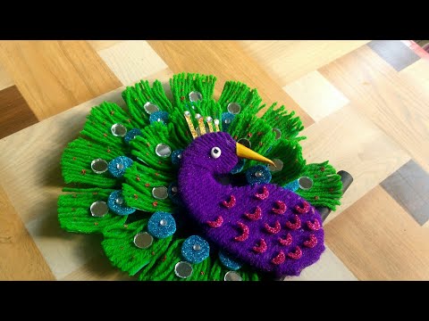 DIY-How to make woolen peacock for home decor | Easy craft | By Punekar Sneha. Video