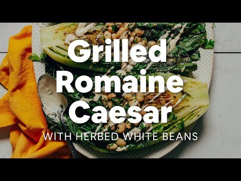 Grilled Romaine Caesar Salad with Herbed White Beans (30 Minutes!) | Minimalist Baker Recipes