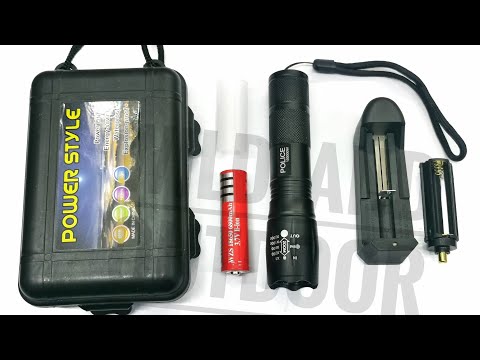 TacLight highquality multifunction rechargeable flashlight zoomable power style police 100000watts