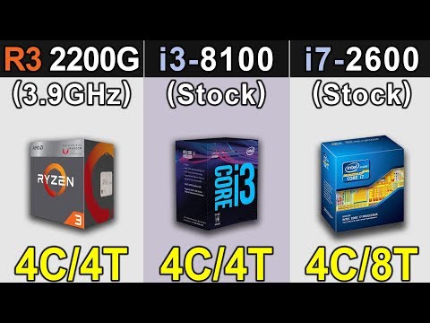 R3 2200G (3.9GHz) Vs. i3-8100 (Stock) Vs. i7-2600 (Stock) | RTX 2060 | New Games Benchmarks