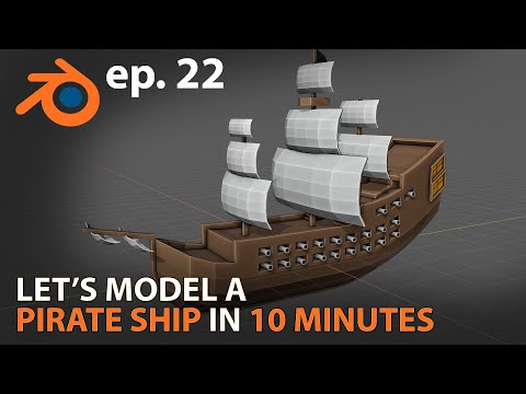 Let's Model a PIRATE SHIP in 10 MINUTES - ep 22 - Blender 2.82