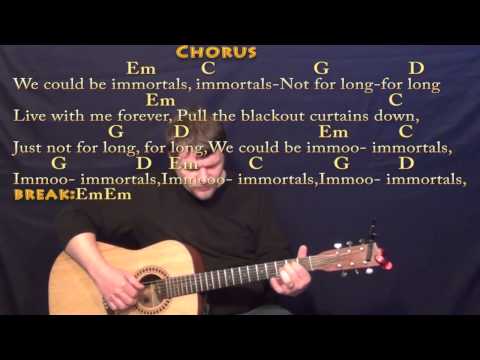 Immortals (Fall Out Boy) Fingerstyle Guitar Cover Lesson in Em with Chords/Lyrics