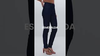 Vídeo Calça Jeans Esmeralda Skinny Flor de Lis