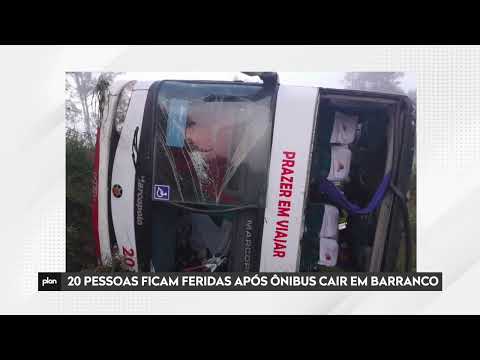 ÔNIBUS QUE IA DE APARECIDA A SANTO ANTÔNIO DO MONTE CAPOTA E DEIXA 20 FERIDOS NA MG-267 EM CAXAMBU