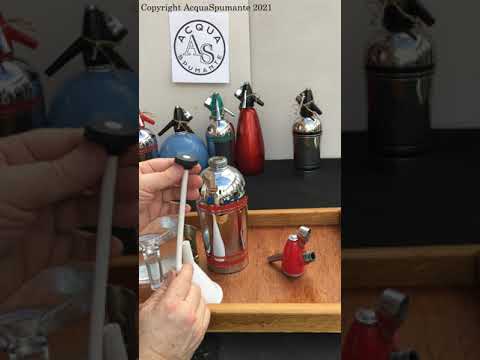 Demo of reconditioned early British Streamline soda syphon seltzer bottle