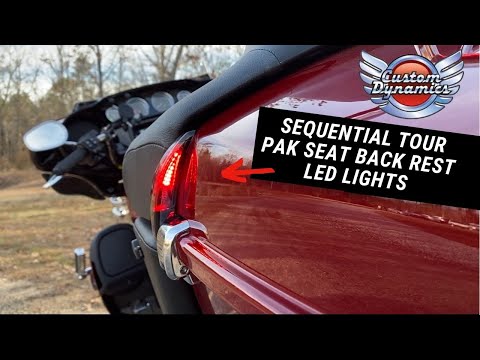 Sequential Tour Pak Seat Back Rest LED Lights for Harley Davidson Motorcycles