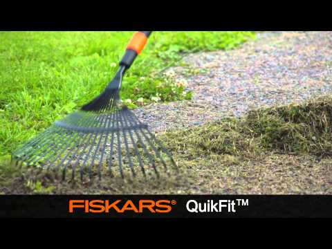 Fiskars QuikFit Leaf Rake Head Metal video