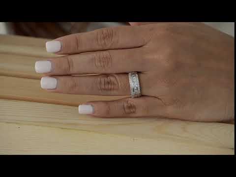 0.51ct Three Row Fishtail Set Anniversary Ring - TwoBirch TB-WR-0094-WG-H