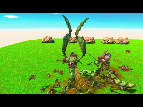 X3 Giant Praying Mantis vs X5 Swarm Bug - Animal Revolt Battle Simulator