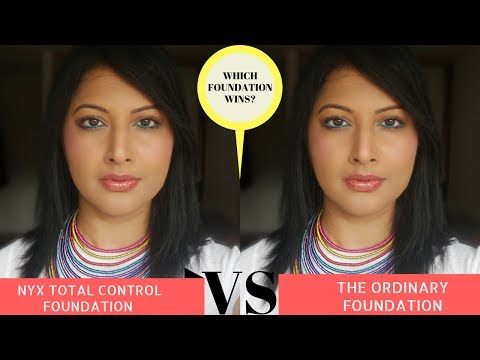 NYX TOTAL CONTROL DROP FOUNDATION VS THE ORDINARY FOUNDATION REVIEW MEDIUM/INDIAN/OILY / ACNE SKIN Video