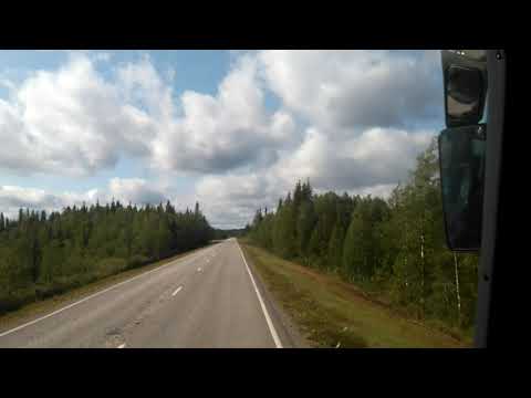 Aeroporto de Kittila (lentoas) -Akaslompolo (YLLAS) Vista panorâmica do motorista do ônibus