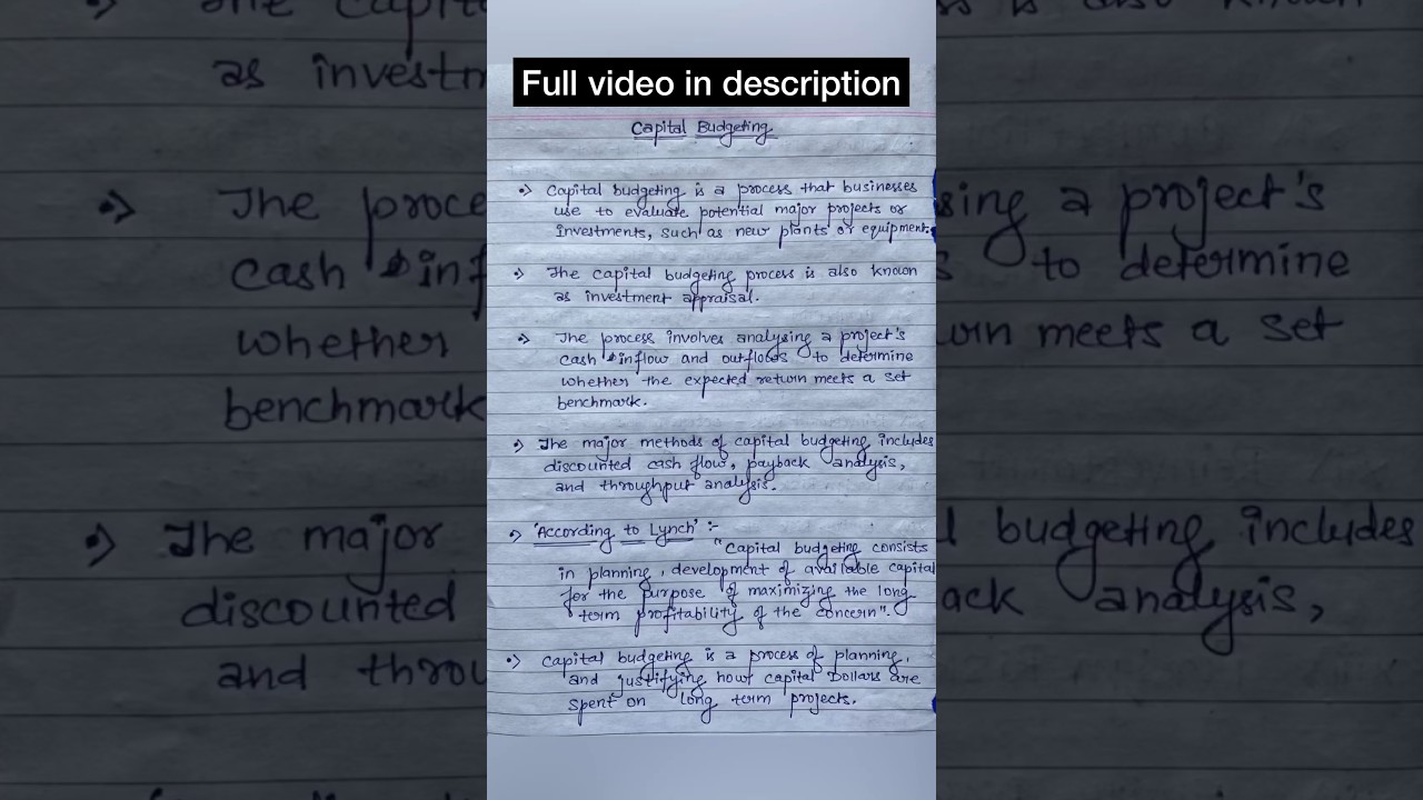 Capital budgeting-Meaning #education #study #shorts
