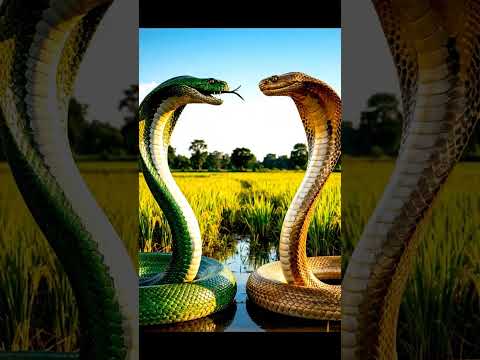 Two giant snakes Vs snake 🐍 #greensnake #worldsnake #smoothsnake #flyingsnake #ai #shortvideo