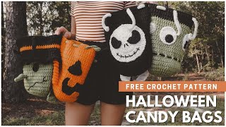 DIY Trick or Treat Bags Free Crochet Pattern PART 2 | Halloween Character Candy Bags