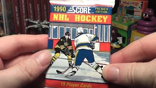 Opening A Pack Of 1990 Score NHL Hockey Trading Cards