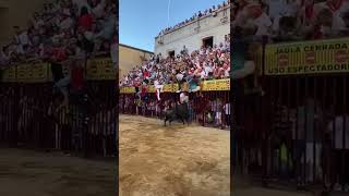 Cogida en la jaula San Juan Coria 2022