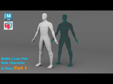 Autodesk Maya tutorial | How to Model a Low Poly Male Character | Part 1 of 2.
