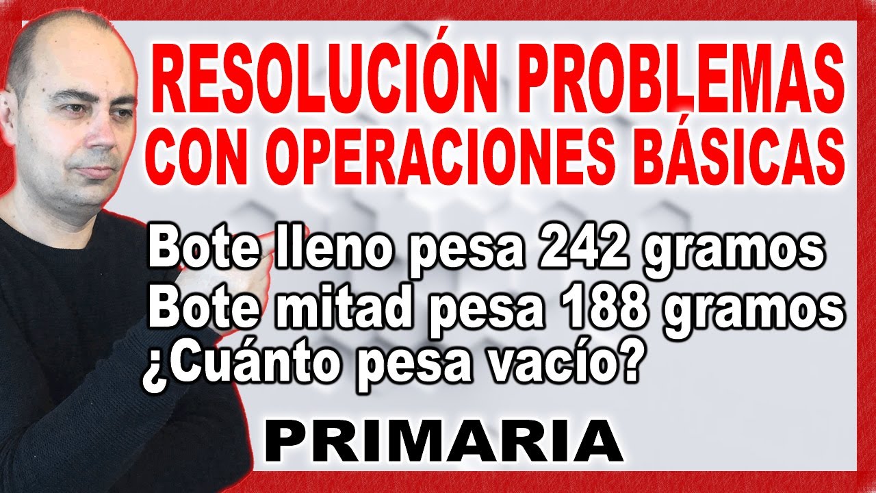💥Problema Lógica Que Te VOLVERÁ LOCO:Un Bote Lleno Pesa 242gr. y la Mitad 100gr.¿Cuánto Pesa Vacío