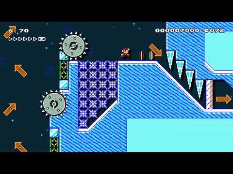 Zigzag & Slide, The Hard Winter by PowerNongX - Super Mario Maker 2 - No Commentary 1bz