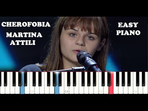 Martina Attili - Cherofobia (SLOW EASY PIANO TUTORIAL)