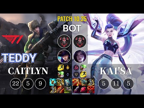 T1 Teddy Caitlyn vs Kai'Sa Bot - KR Patch 10.25