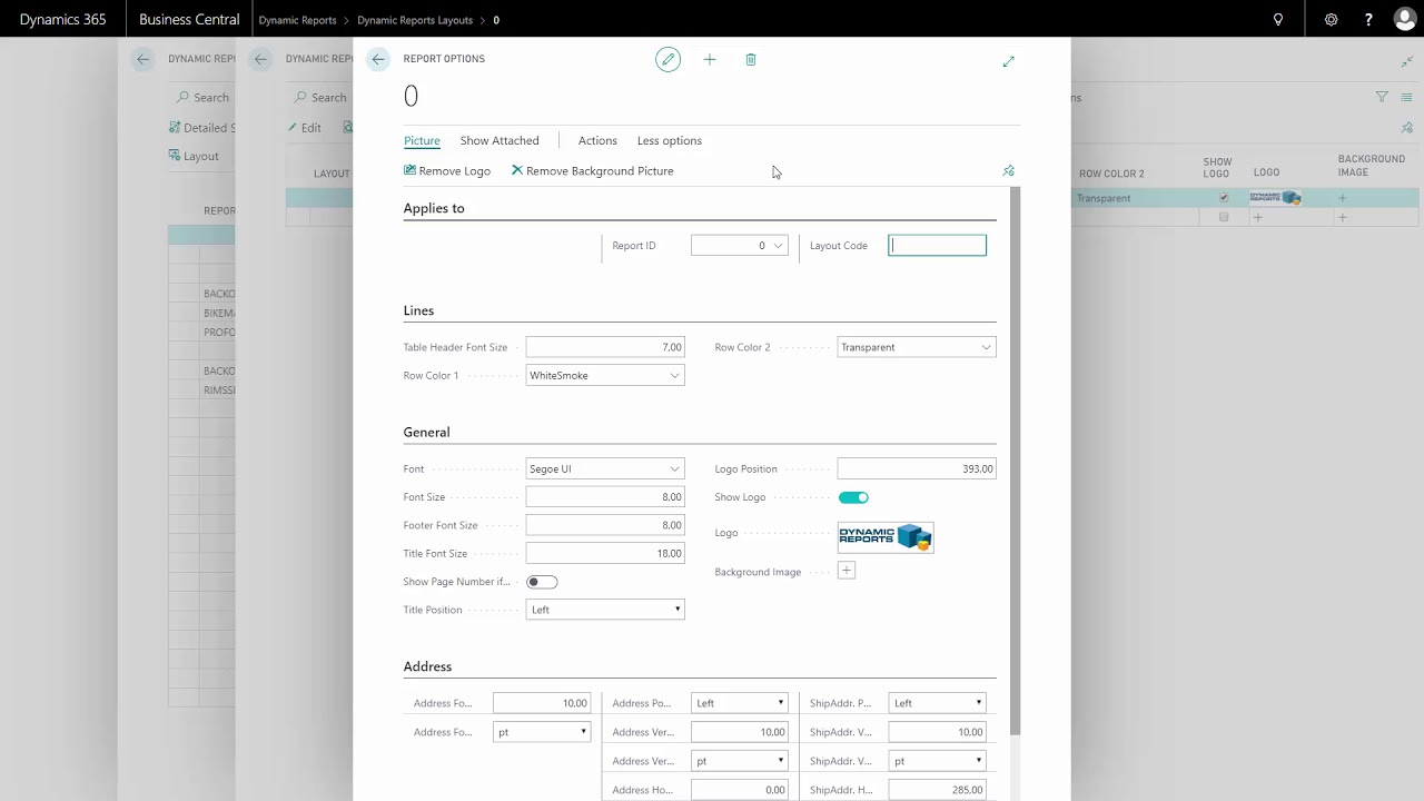 Changing logo and its position