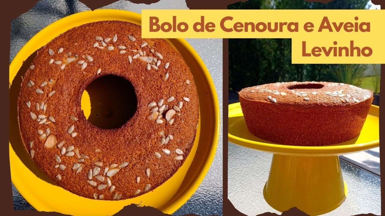 Bolo de Cenoura e Aveia Levinho (receita FIT sem glúten)
