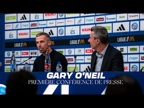 Gary O'Neil's first press conference, alongside Marc Keller, Chairman of Racing