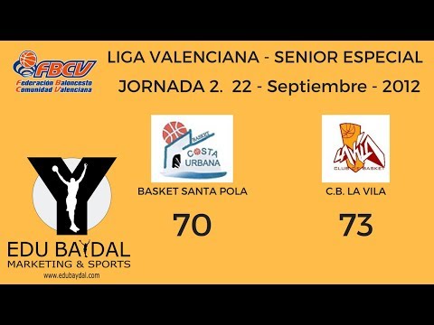 LIGA VALENCIANA. JORNADA 2. BASKET SANTA POLA - CLUB BASKET LA VILA