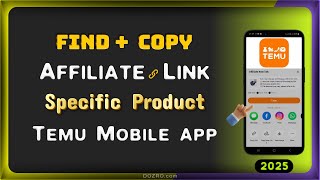 How to Get/Copy Temu Affiliate Link to a Specific Product on Mobile App | Temu Convert Link
