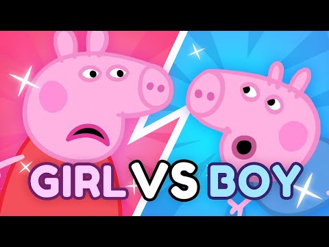 Girl VS Boy 💥 Sibling Compilation 🩷 Peppa Pig Tales Full Episodes | Gender Reveal Episode this Sat!